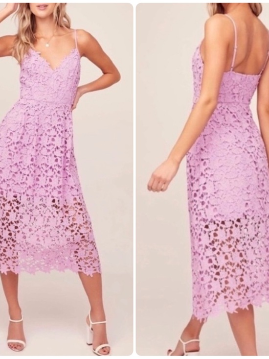 Astr Dresses & Skirts - ASTR The Label Sleeveless Lace Fit & Flare Midi Dress Light Orchid